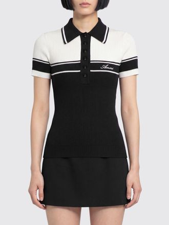 Amiri Polo slim fit in maglia di misto lana con fantasia astratta