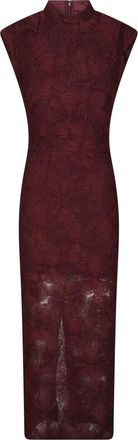 Rotate Flower Mesh Maxi Jurk - Dames - Maxi kleedjes - Bruin - M - Polyester - Kleedjes