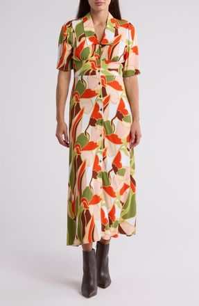 By Design Isla Crepe Midi Dress in Flowing Flowers at Nordstrom Rack, Size X-Small