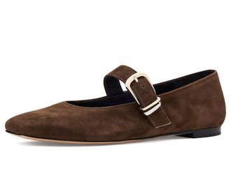 Vince Daniela Mary Jane Shoes Womens Dress Flat Shoes Clove : 6.5 M, Leather