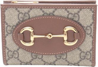 Gucci Pre-owned Wallets, female, Brown, Size: ONE SIZE Pre-owned Horsebit Compact Wallet