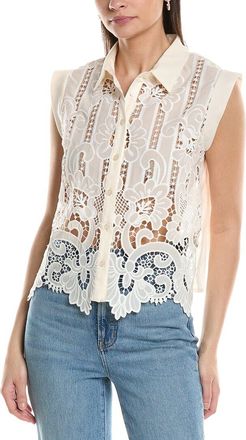 NVLT Nvlt Mix Media Lace Top