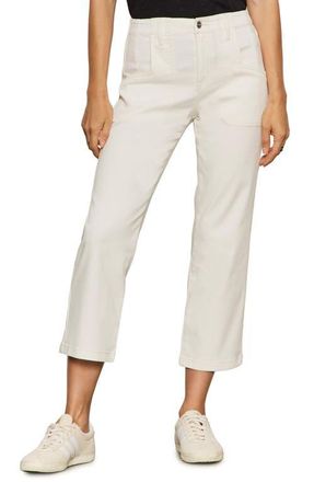 Sanctuary Retreat Mid Rise Crop Straight Leg Utility Pants in Chalk White at Nordstrom, Size 26 P