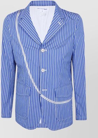 Comme Des Gar&ccedil;ons tailored jacket striped lapel zipper detail