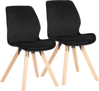 Clp Set De 2 Sillas De Comedor Luna Negro Terciopelo