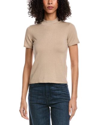 7 For All Mankind Mock Neck Wool-Blend Top