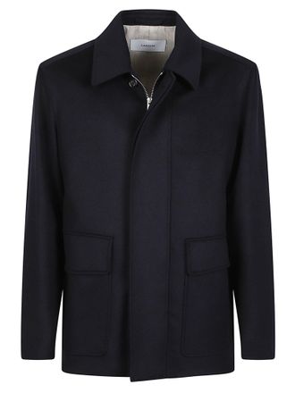 Lardini Black Virgin Wool Minimalist Jacket