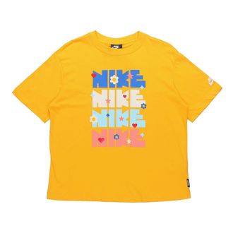 Nike (WMNS) Nike Sportswear Essntl Ss Top Letter Print Leisure Sports Short Sleeve Yellow DJ5377-764