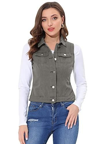 ORDOBO Gilet En Jean Femme Sans Manches – Veste Denim Décontractée Printemps Été Automne, Cardigan Streetwear Grande Taille S-6XL