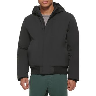DKNY Stretch Arctic Hooded Jacket in Black at Nordstrom Rack, Size Large