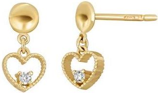 Bony Levy Icon 18K Yellow Gold Diamond Heart Drop Earrings at Nordstrom Rack