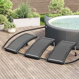 vidaXL Paneles Calefactores Solares De Piscina Curvos 3 Uds 110x65 Cm Vidaxl