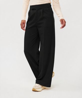 Esqualo Wide Leg Trouser In Black