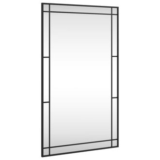 vidaXL Espejo De Pared Rectangular De Hierro Negro 60x100 Cm Vidaxl