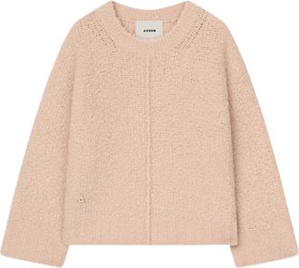 &Aacute;eron Elsa Sweater - Dames - Ronde hals truien - Beige - XS - Wol - Truien & Vesten