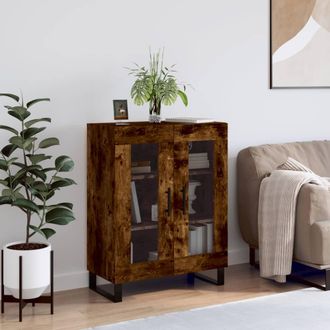 vidaXL Vidaxl - Aparador De Madera De Ingenier&iacute;a Roble Ahumado 69,5x34x90 Cm