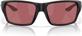 Costa Tailfin 60mm Sunglasses in Matte Black /Rose 580G at Nordstrom