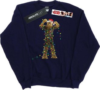 Star Wars Dames/Dames Chewbacca Kerstverlichting Sweatshirt (Marineblauw)