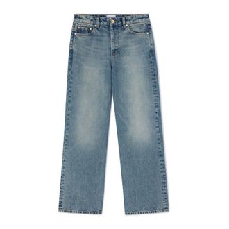 Ganni Straight Jeans, female, Blue, Size: W27 Pantal&oacute;n tejano corte ancho