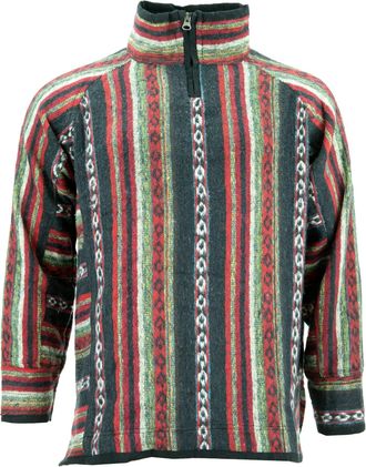 Loud Elephant Brushed Cotton Jacket Cardigan - Black Red (Medium)