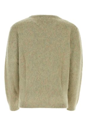 Christophe Lemaire Mens Sage Green Stretch Mohair Blend Sweater Meadowmelange Maglieria