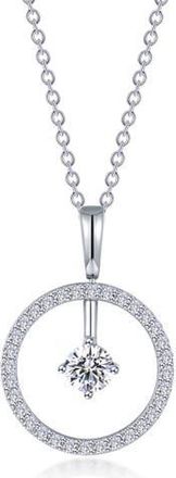 Lafonn Simulated Diamond Lab-Created Birthstone Reversible Pendant Necklace in White/April at Nordstrom Rack, Size 20