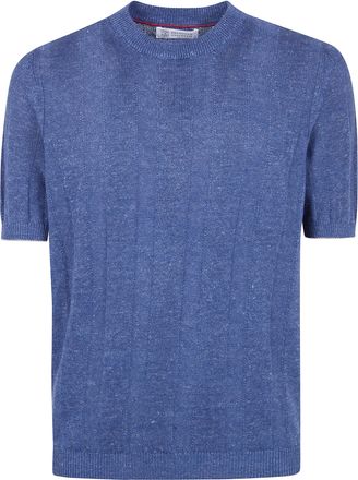 Brunello Cucinelli Short Sleeves Round Neck Sweater