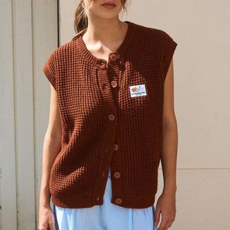 American Vintage Losvallend vest met ronde hals, zonder mouwen, CRASHWAY