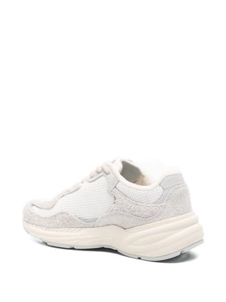 Emporio Armani Rafia and Suede Sneaker - White