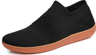 Generic Barefoot Shoes Women Men Slip On Trainers Casual Shoes Wide Toe Box Zero-Drop Sneakers Black Brown 15 UK