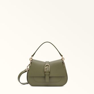 Furla Flow Top Handle Mini Avocado Green Claris Lux Calf Leather Woman
