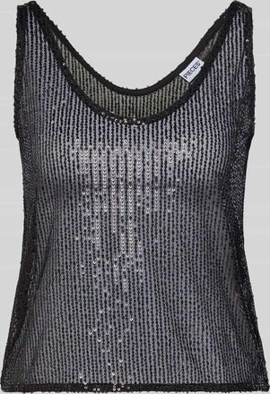 Pieces Slim Fit Blusentop mit Paillettenbesatz Modell JACK in BLACK, Größe XL