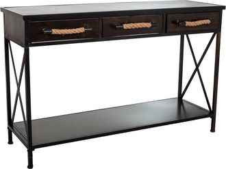 Wanderlust Deco Recibidor-consola de metal marr&oacute;n 125x42x81