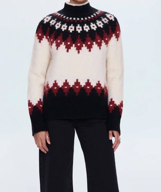Pistola Denim Astrid Pullover Sweater In White Red Fair Isle