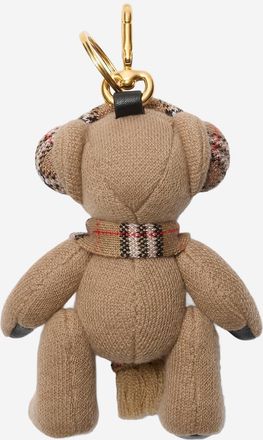 Burberry Womens Thomas Bear Charm Beige Wool Accessory