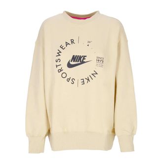 Nike Sportswear Crewneck Sweatshirt Oversized Utility - Dames - Sportshirts - Beige - L - Katoen - Fitness