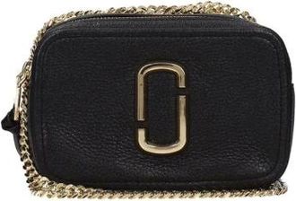 Marc Jacobs Zwarte Leren Crossbody Tas met Rits - Dames - Schoudertassen - Zwart - ONE Size - Leer - Tassen
