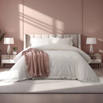 Casa da Laura Funda n&oacute;rdica liso 100% algod&oacute;n beige cama 135/150 cm (240 x 220 cm