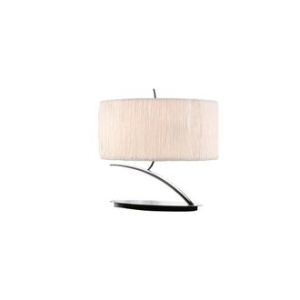 Netlighting Eve Table Lamp 2 Light E27 Small Polished Chrome with White Oval Shade