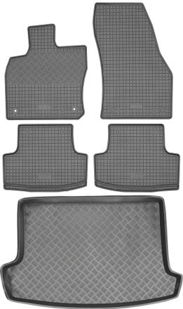 OEM Volkswagen T-roc Crossover De 2018 (juego) - Alfombrillas De Goma Para Coche + Alfombrilla Para Maletero