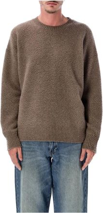 Roberto Collina Crewneck Casentino - Heren - Ronde hals truien - Bruin - M - Wol - Truien & Vesten