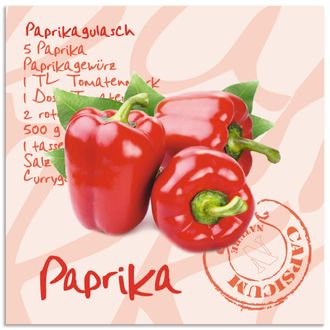 Artland Alu-Dibond-Druck »Paprika liegt auf weissen Untergrund« Lebensmittel 1 Stk. tlg. für Innen- und Aussenbereich geeignet, Outdoorbild