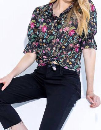 Go Silk Hannah Cotton Shirt In Jacobean Multi