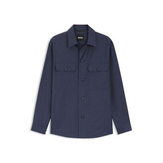 BOSS Relaxed-fit overshirt in washable virgin wool