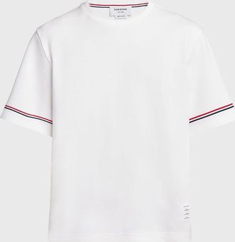 Thom Browne side-slit short-sleeve T-shirt | White | FARFETCH JO