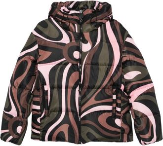 Pucci Marmo Print Donsjack - Dames - Jassen - Veelkleurig - Maat: XS Zijde