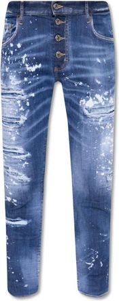 Dsquared2 Skater Blue Jeans met Distressed Details en Verfspetters - Heren - Jeans - Blauw - Maat: M Katoen