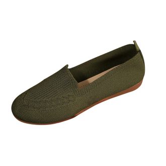 Generic Womens Flat Shoes Casual Knitted Ballet Shoes Round Toe Breathable Classic Comfortable Wide Width Slip On Pumps Suitable for Shopping Parties Work Gre