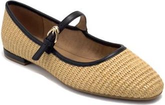 Aerosoles Annette Mary Jane Flat in Natural/Black Basket Raffia at Nordstrom, Size 7.5
