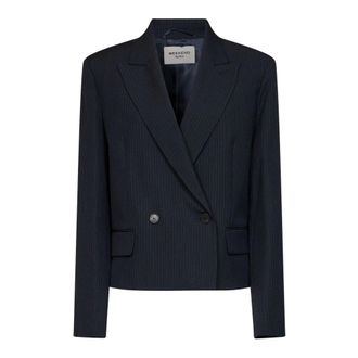 Max Mara Dames, Jassen, Blauw, Maat: M Katoen